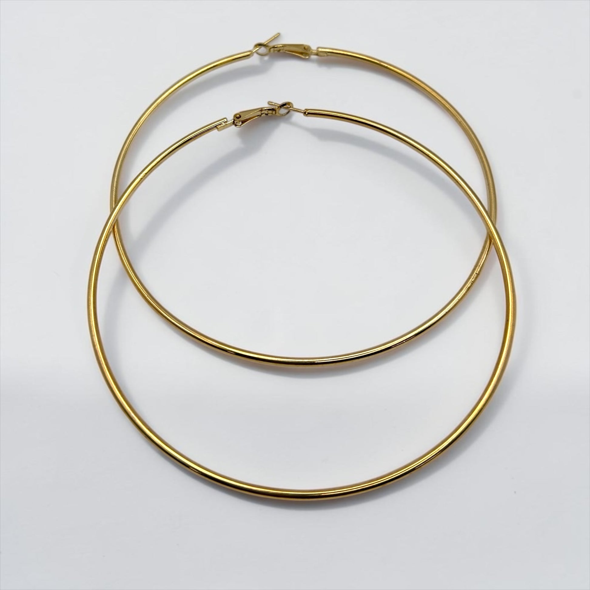 10cm Gold & Silver Hoop Earrings – Classic Large Lightweight Everyday Hoops - Fatisha Boutique #