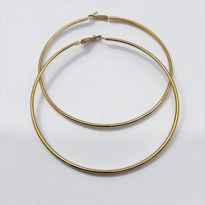 10cm Gold & Silver Hoop Earrings – Classic Large Lightweight Everyday Hoops - Fatisha Boutique #