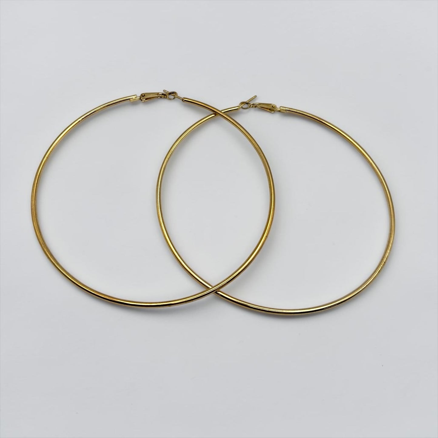 10cm Gold & Silver Hoop Earrings – Classic Large Lightweight Everyday Hoops - Fatisha Boutique #