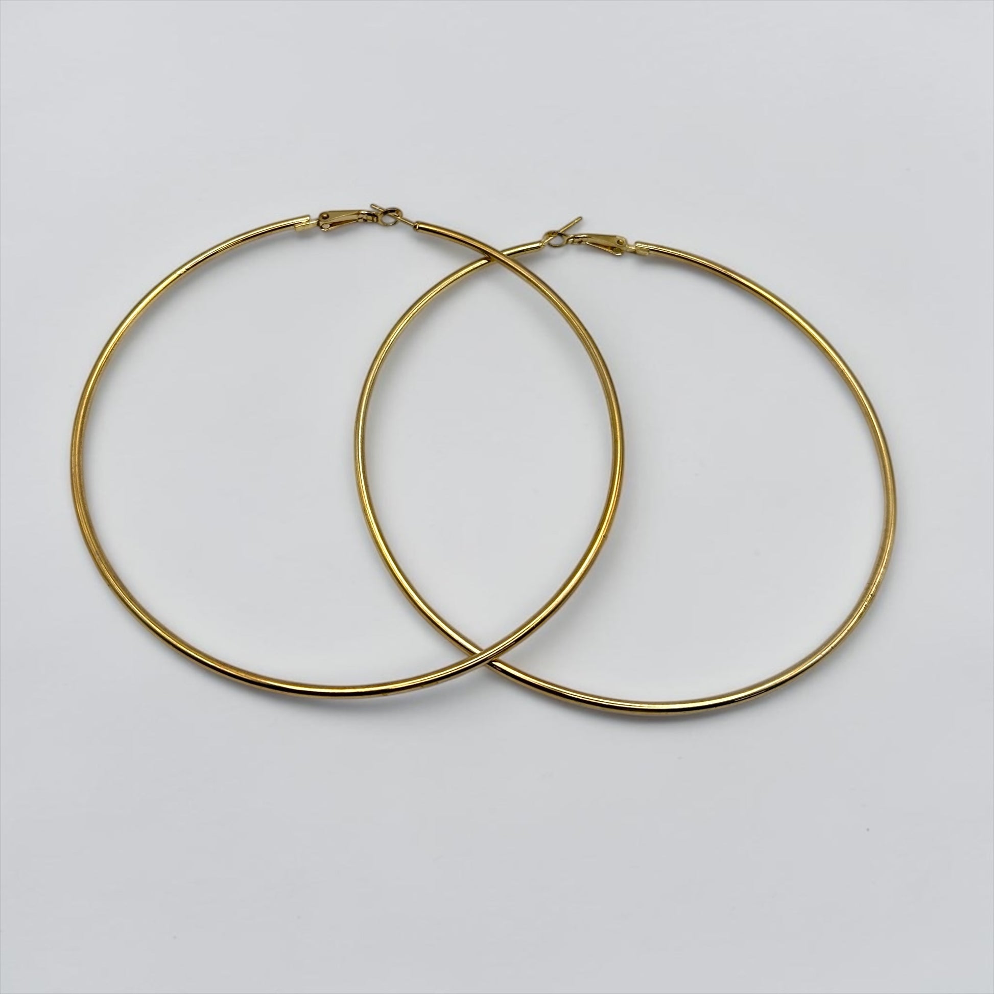 10cm Gold & Silver Hoop Earrings – Classic Large Lightweight Everyday Hoops - Fatisha Boutique #