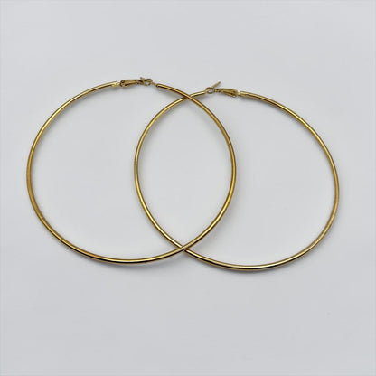 10cm Gold & Silver Hoop Earrings – Classic Large Lightweight Everyday Hoops - Fatisha Boutique #