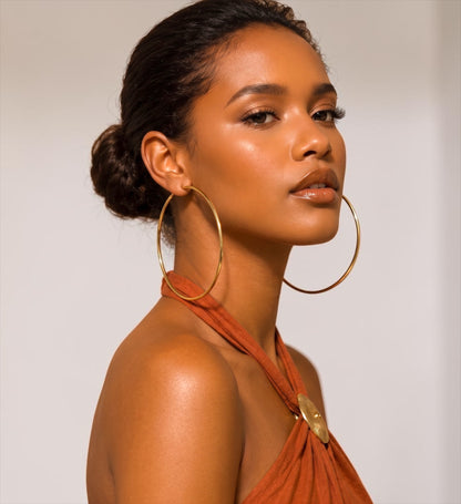 10cm Gold & Silver Hoop Earrings – Classic Large Lightweight Everyday Hoops - Fatisha Boutique #