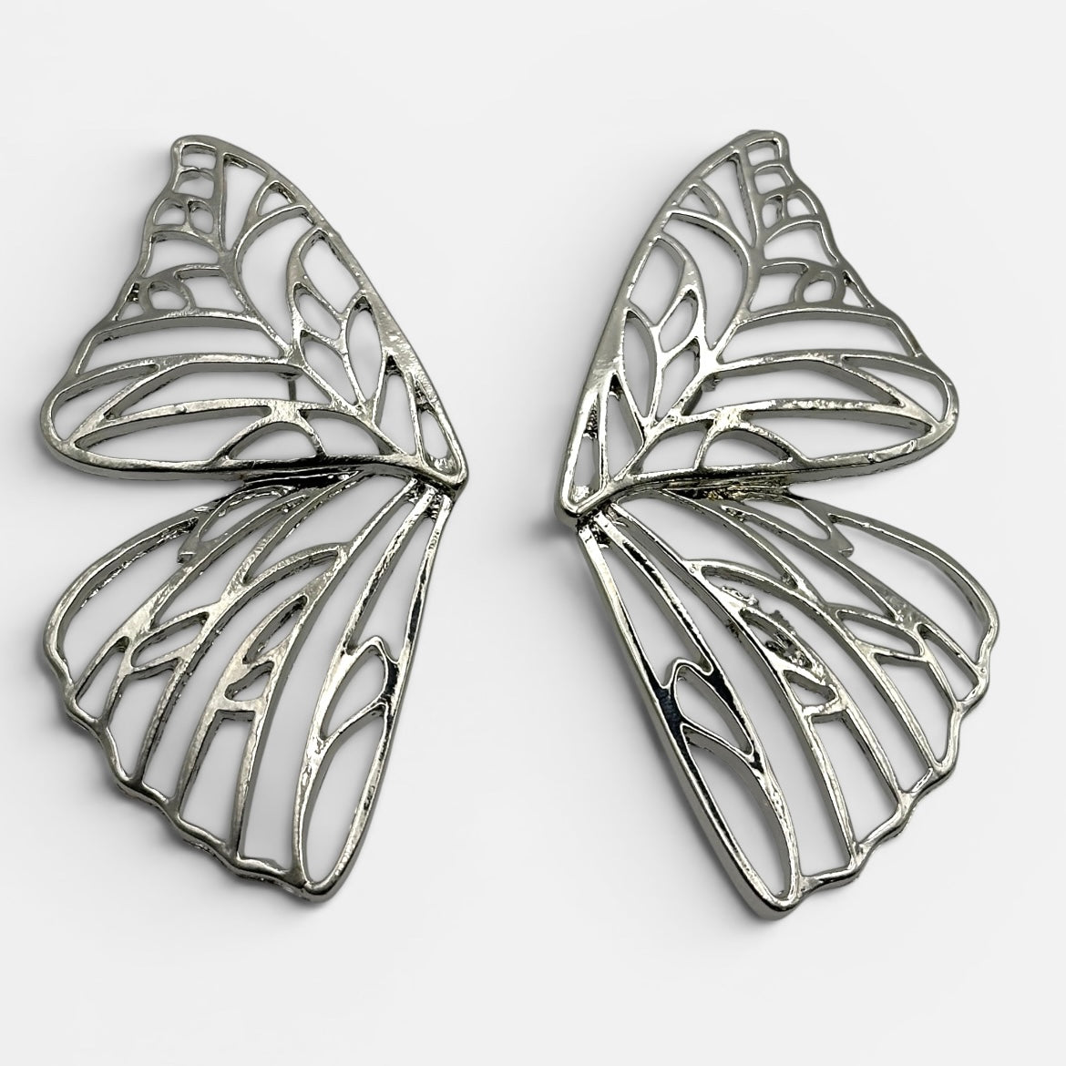 Gold Butterfly Wing Statement Earrings – Bold Stud Drop Earrings - Fatisha Boutique #