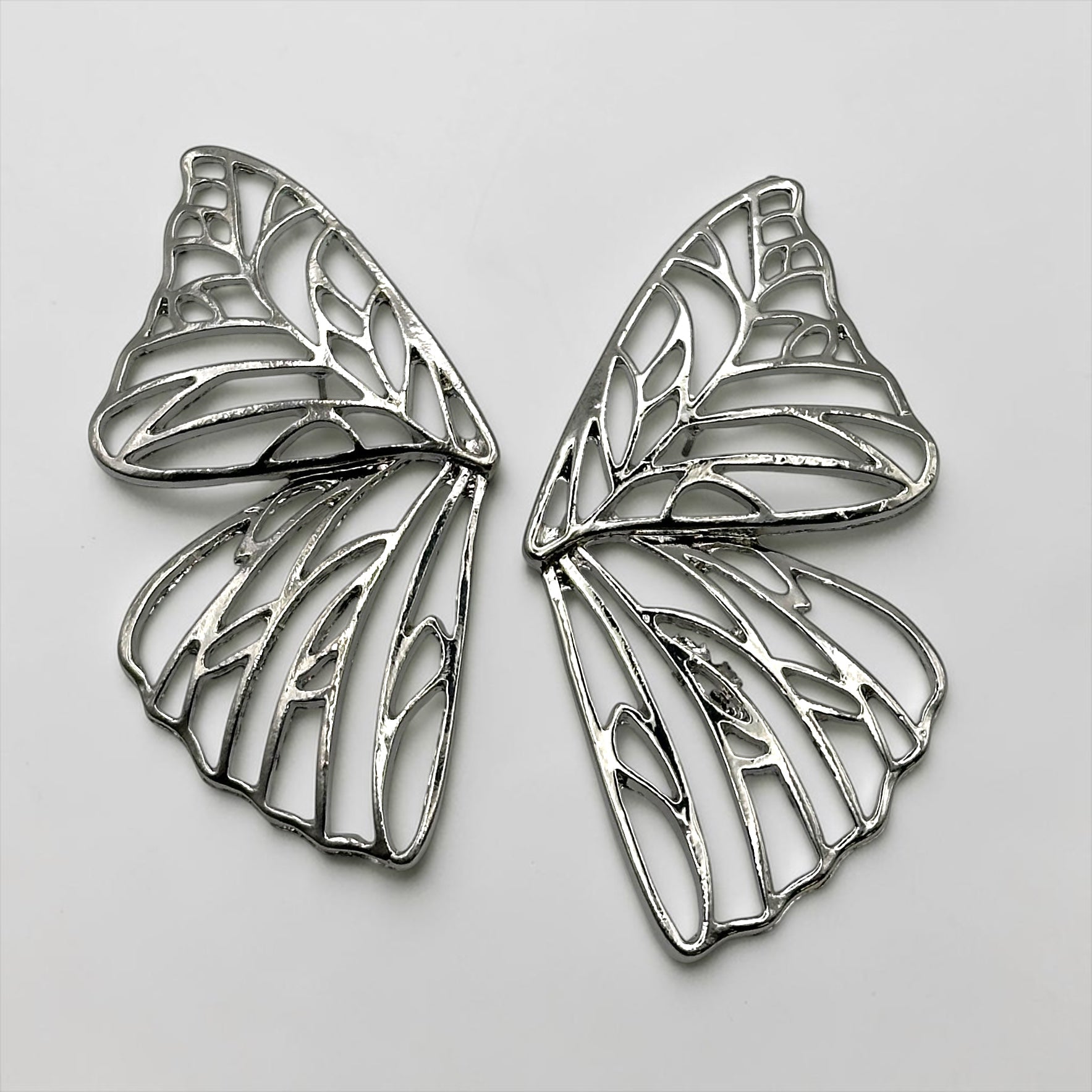 Gold Butterfly Wing Statement Earrings – Bold Stud Drop Earrings - Fatisha Boutique #