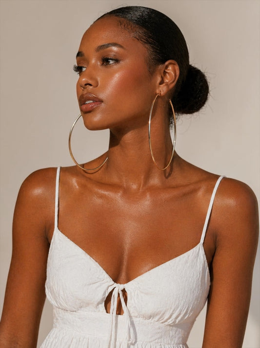 Oversized 12cm Gold Hoop Earrings – Bold Statement Hoops - Fatisha Boutique #