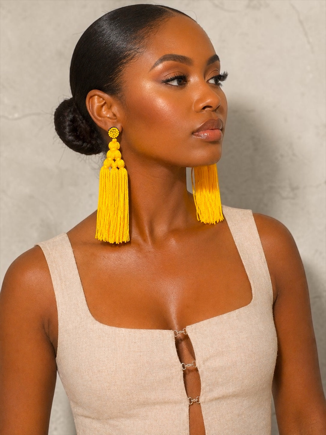 Boho Long Tassel Earrings – Beaded Statement Drop for Women - Fatisha Boutique #