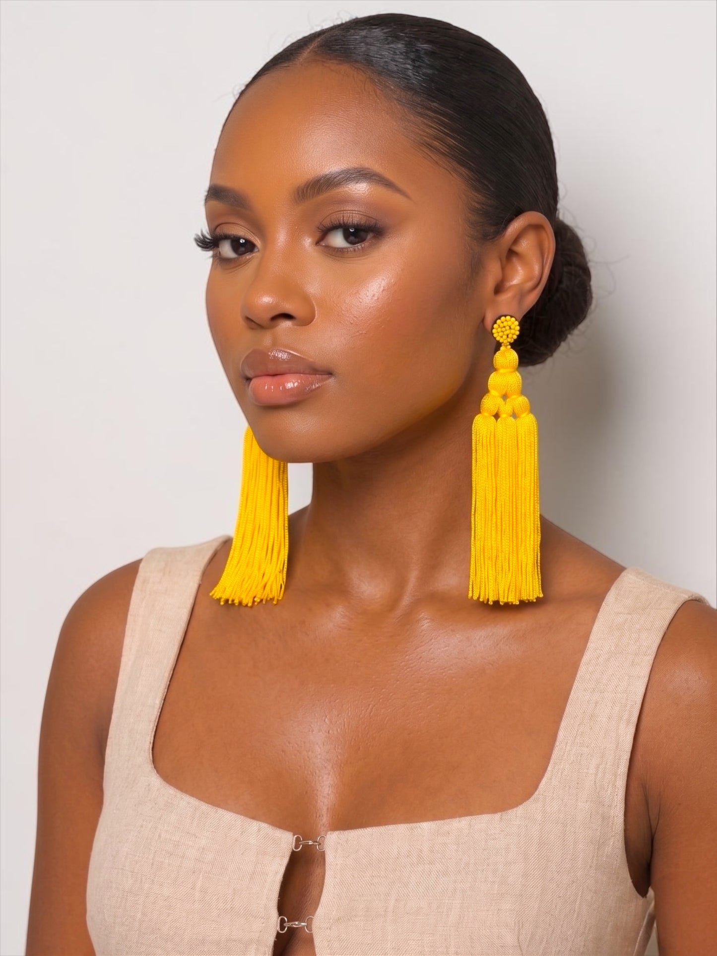 Boho Long Tassel Earrings – Beaded Statement Drop for Women - Fatisha Boutique #