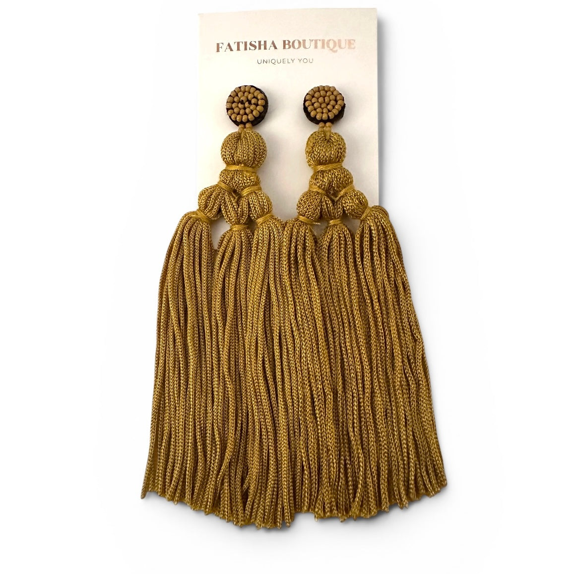 Boho Long Tassel Earrings – Beaded Statement Drop for Women - Fatisha Boutique #