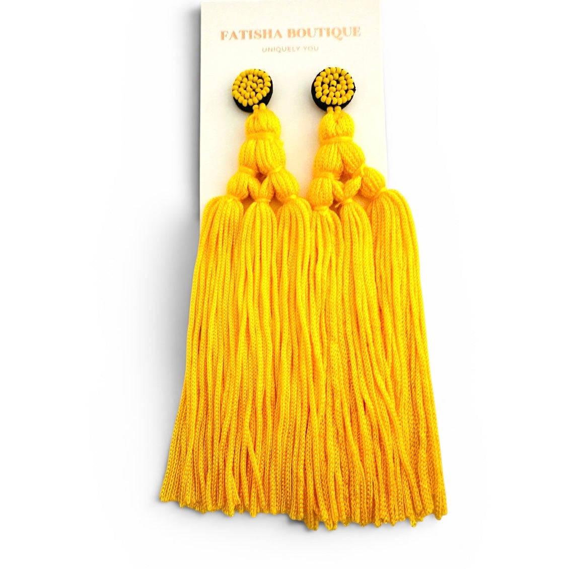 Boho Long Tassel Earrings – Beaded Statement Drop for Women - Fatisha Boutique #
