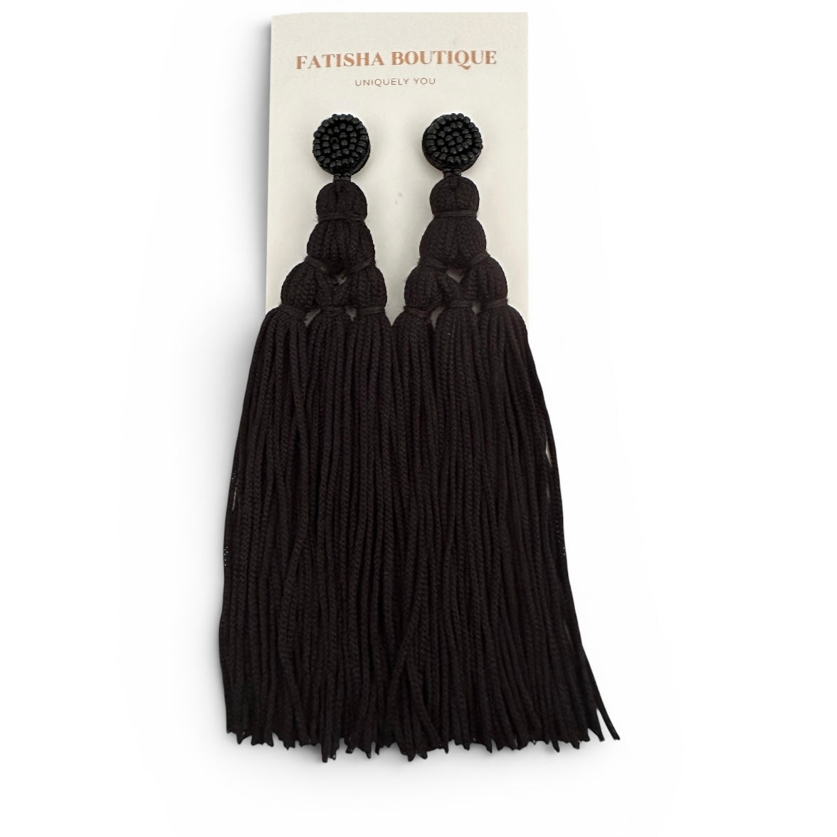 Boho Long Tassel Earrings – Beaded Statement Drop for Women - Fatisha Boutique #
