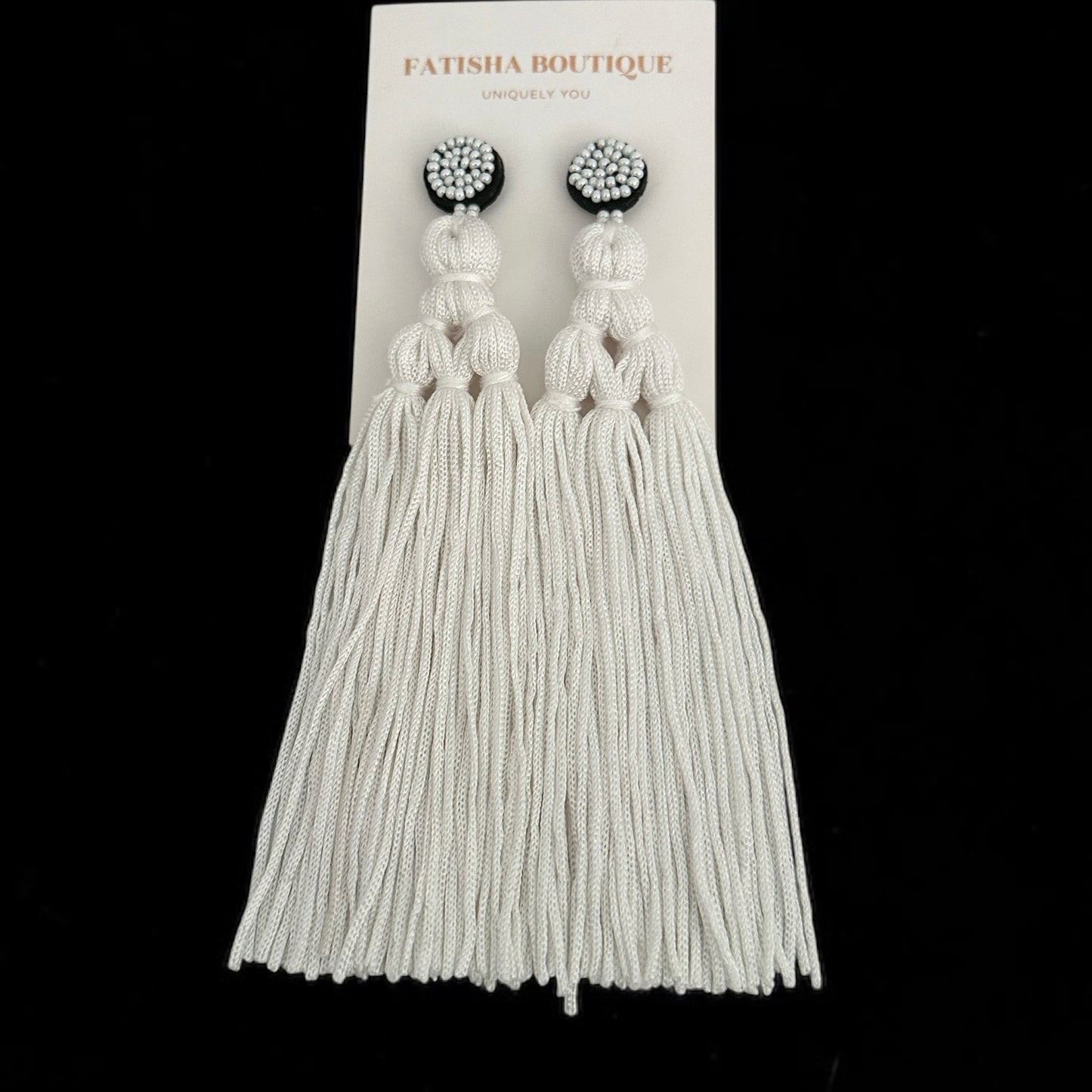 Boho Long Tassel Earrings – Beaded Statement Drop for Women - Fatisha Boutique #