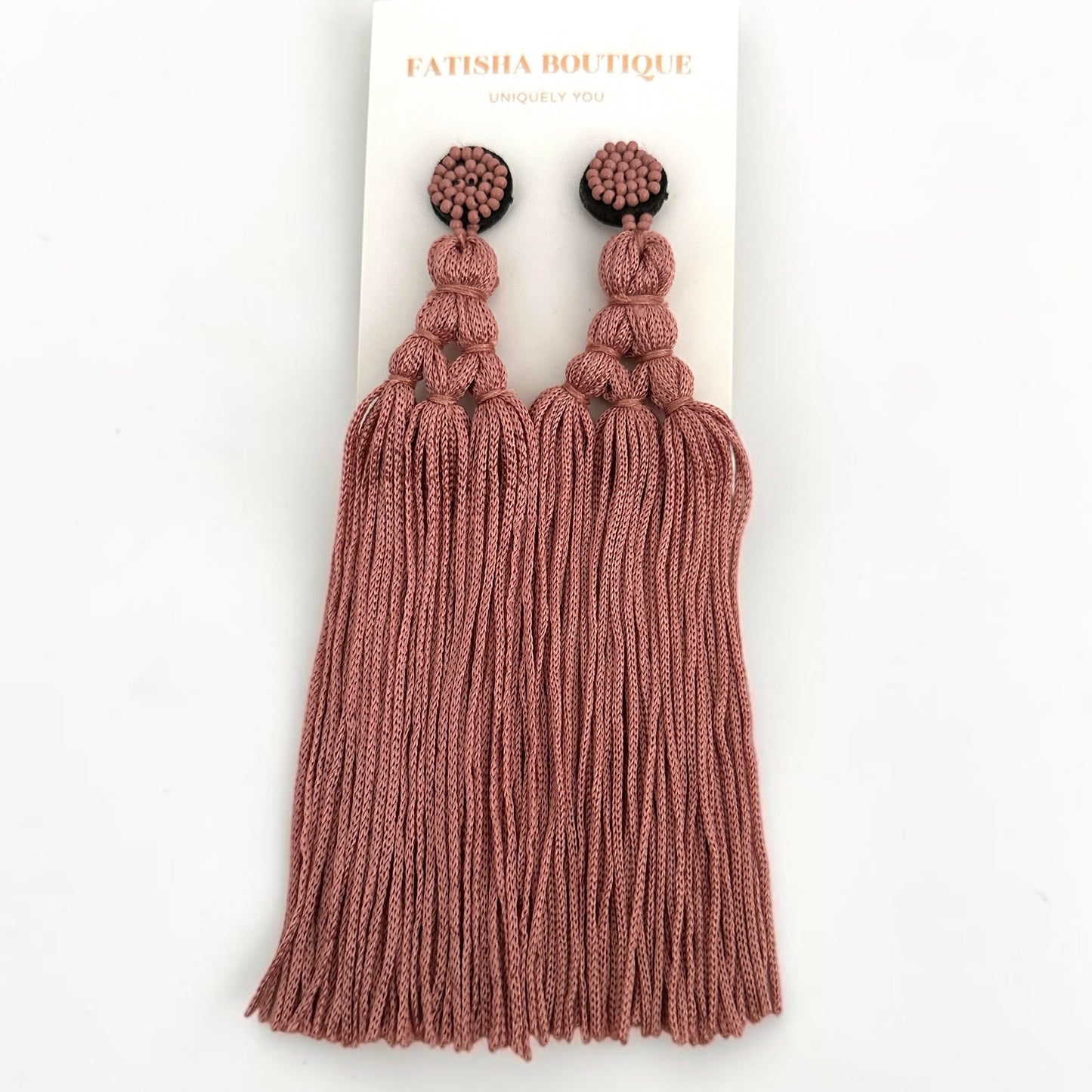 Boho Long Tassel Earrings – Beaded Statement Drop for Women - Fatisha Boutique #