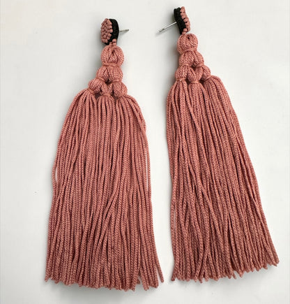 Boho Long Tassel Earrings – Beaded Statement Drop for Women - Fatisha Boutique #
