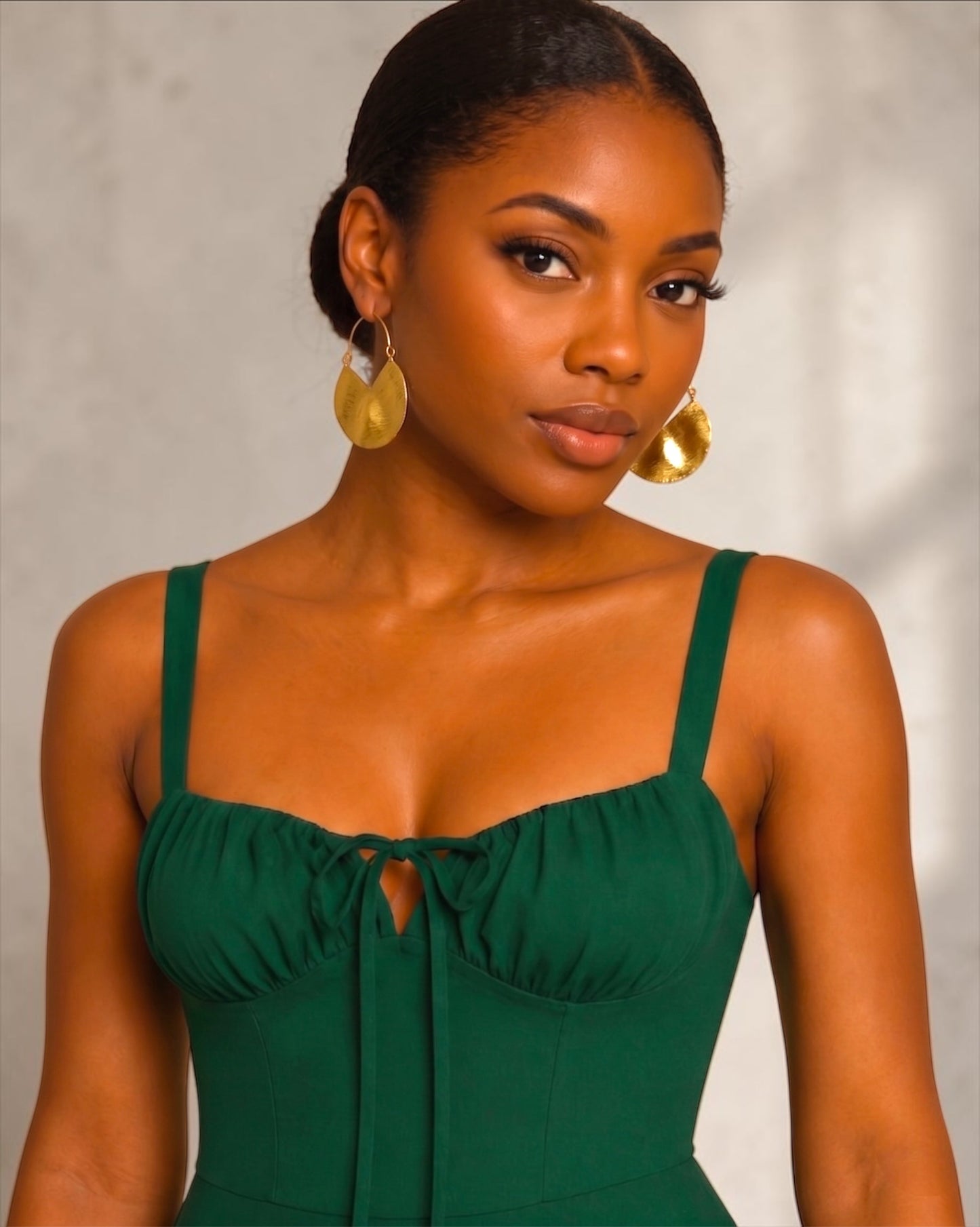 Textured Brass Disc Drop Earrings – Gold & Silver Statement - Fatisha Boutique #