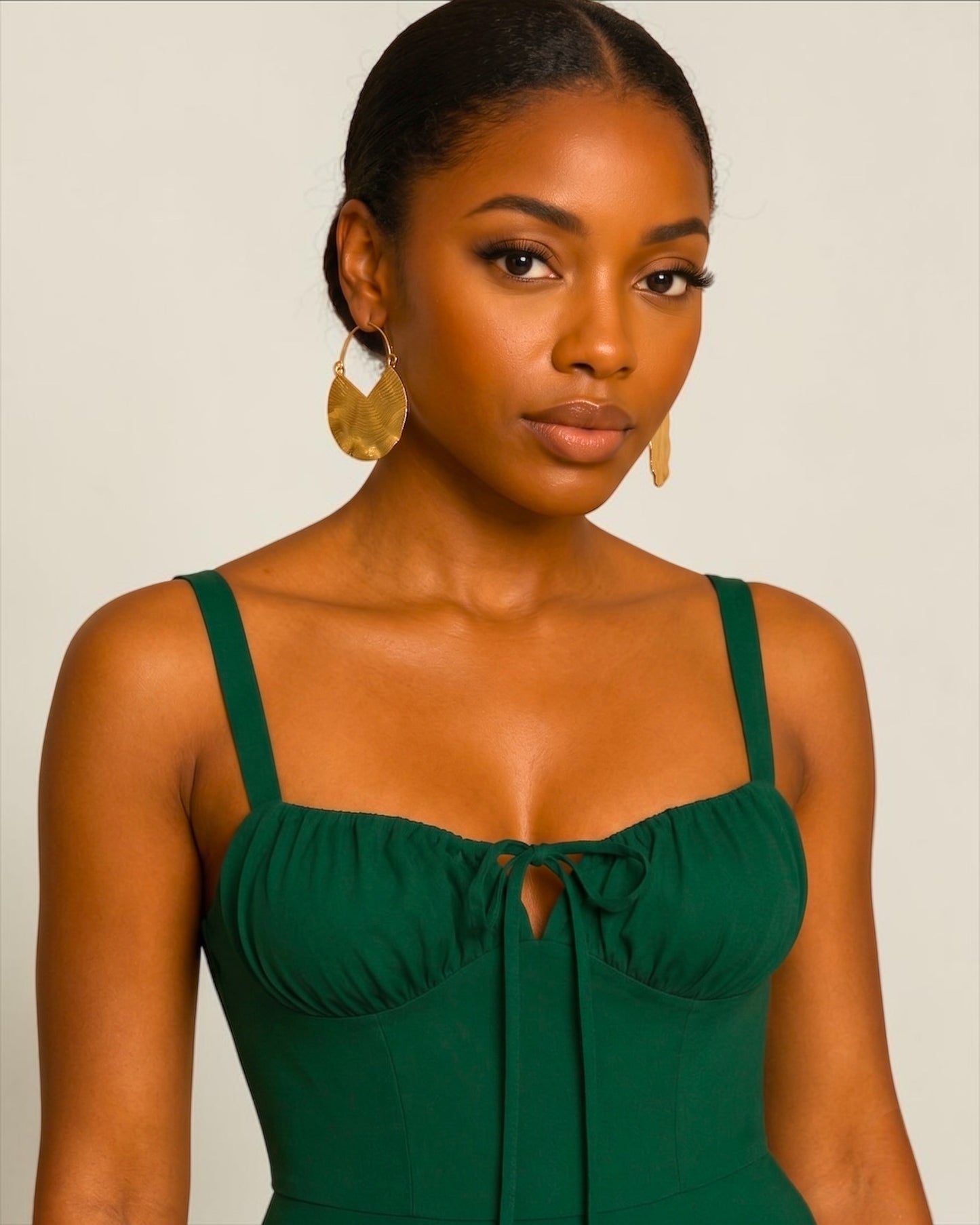Textured Brass Disc Drop Earrings – Gold & Silver Statement - Fatisha Boutique #