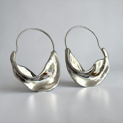 Sculptural Drop Earrings – Gold & Silver Modern Statement - Fatisha Boutique #
