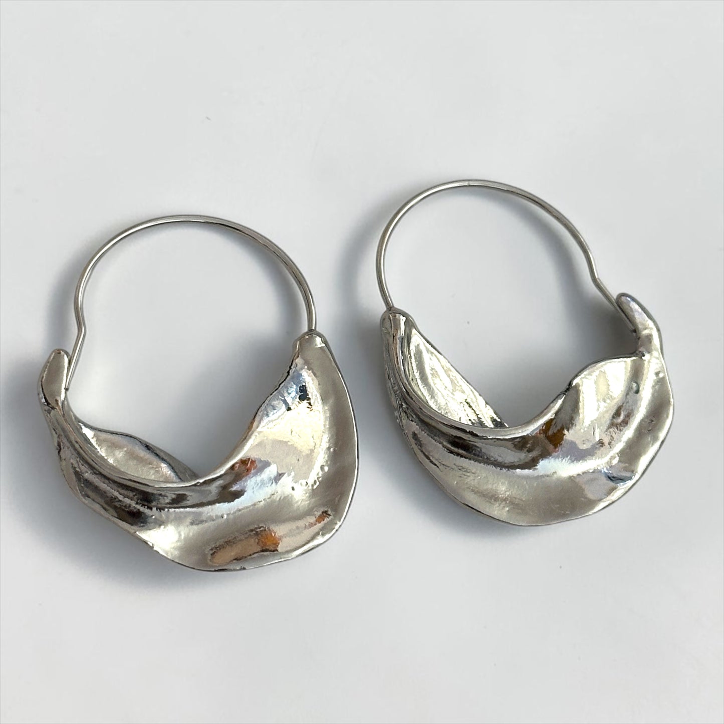 Sculptural Drop Earrings – Gold & Silver Modern Statement - Fatisha Boutique #