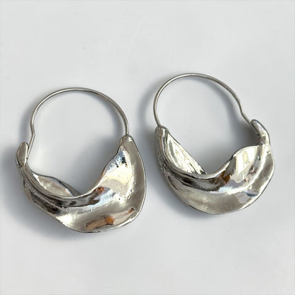 Sculptural Drop Earrings – Gold & Silver Modern Statement - Fatisha Boutique #