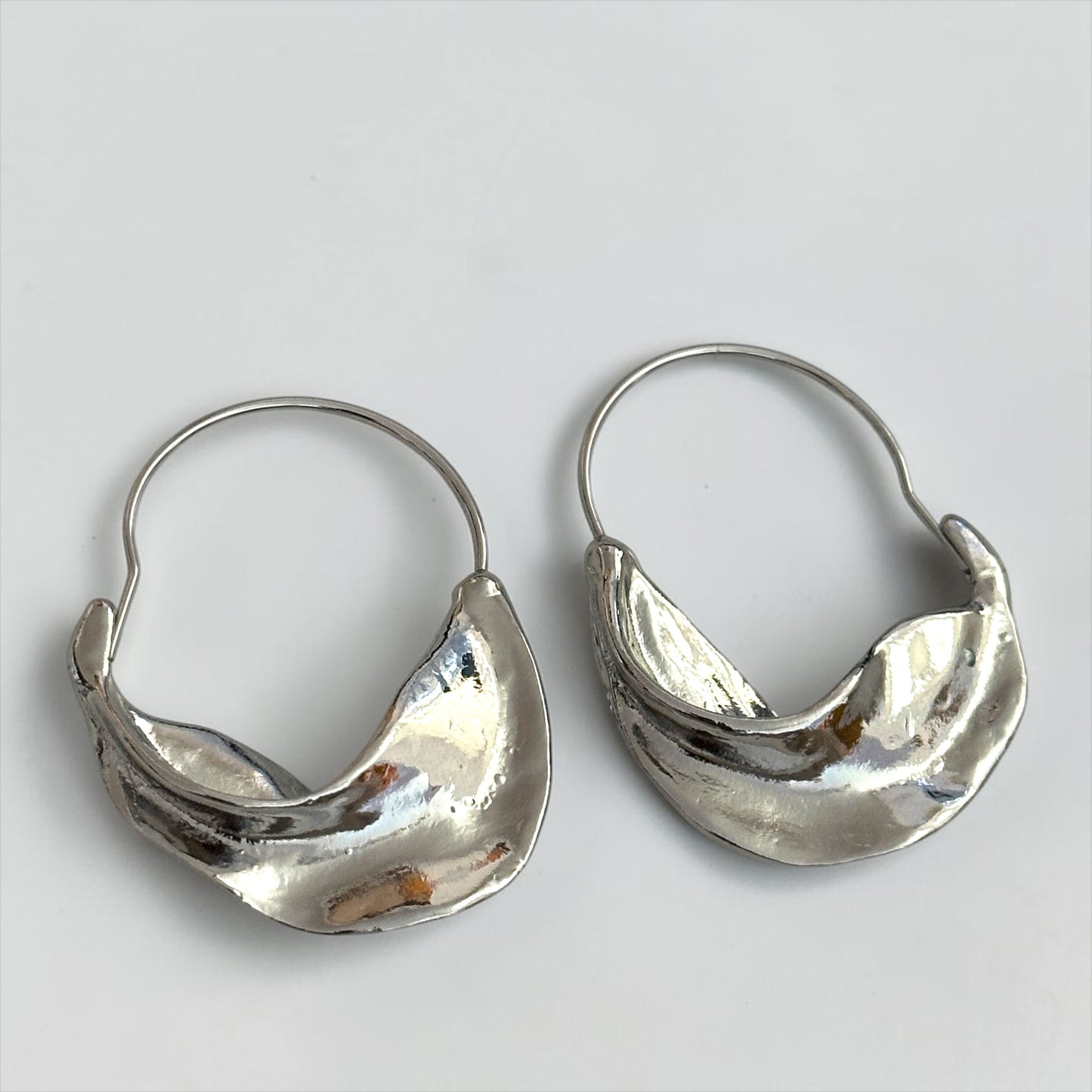 Sculptural Drop Earrings – Gold & Silver Modern Statement - Fatisha Boutique #