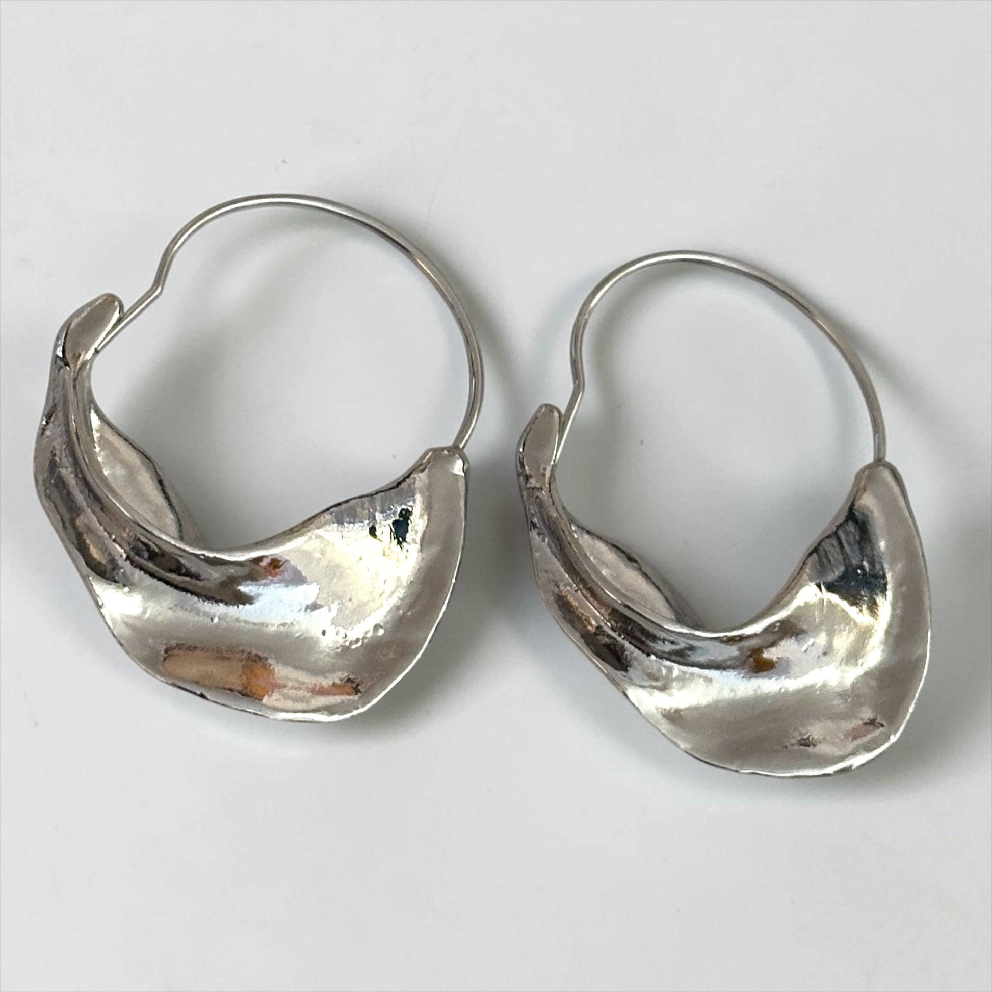 Sculptural Drop Earrings – Gold & Silver Modern Statement - Fatisha Boutique #