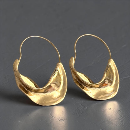 Sculptural Drop Earrings – Gold & Silver Modern Statement - Fatisha Boutique #