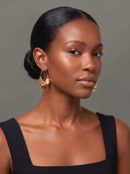 Sculptural Drop Earrings – Gold & Silver Modern Statement - Fatisha Boutique #