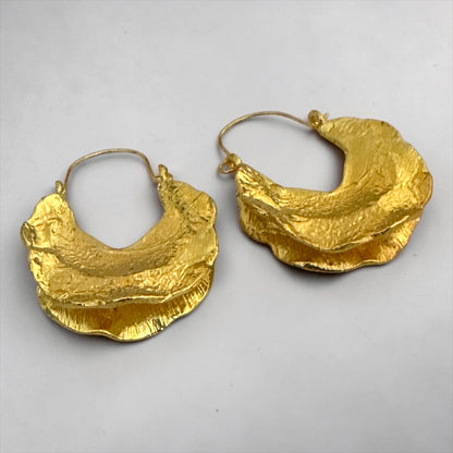 Fulani Style Sculptural Earrings – Textured Gold & Silver Drops - Fatisha Boutique #