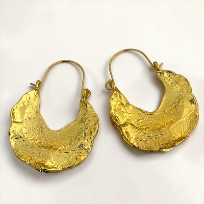 Fulani Style Sculptural Earrings – Textured Gold & Silver Drops - Fatisha Boutique #