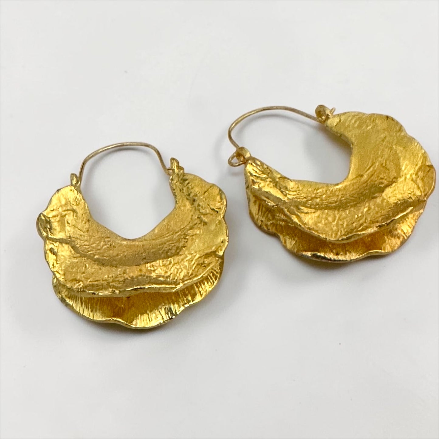 Fulani Style Sculptural Earrings – Textured Gold & Silver Drops - Fatisha Boutique #