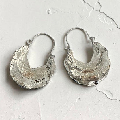 Fulani Style Sculptural Earrings – Textured Gold & Silver Drops - Fatisha Boutique #