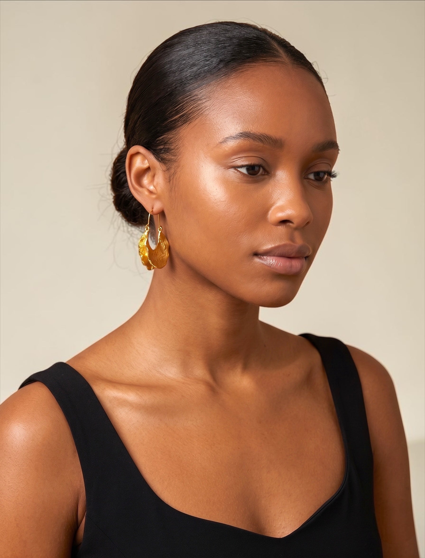 Fulani Style Sculptural Earrings – Textured Gold & Silver Drops - Fatisha Boutique #