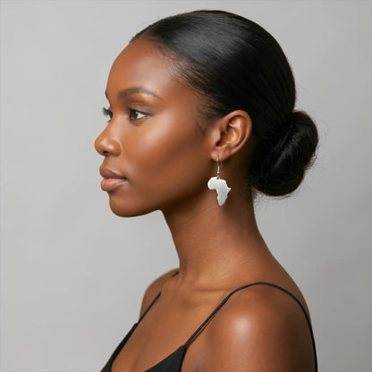 Africa Map Stainless Steel Earrings – Gold & Silver Drops - Fatisha Boutique #