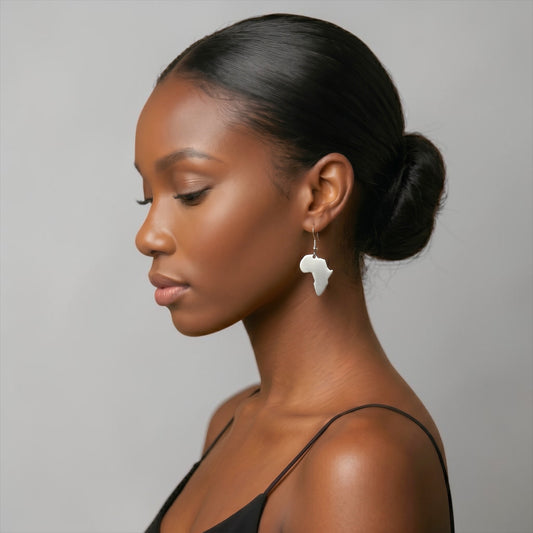 Africa Map Stainless Steel Earrings – Gold & Silver Drops - Fatisha Boutique #