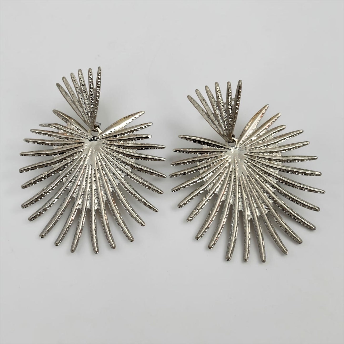 Sunburst Statement Earrings – Gold & Silver Fan Drop Earrings, Bold Lightweight Party & Wedding Jewellery - Fatisha Boutique #