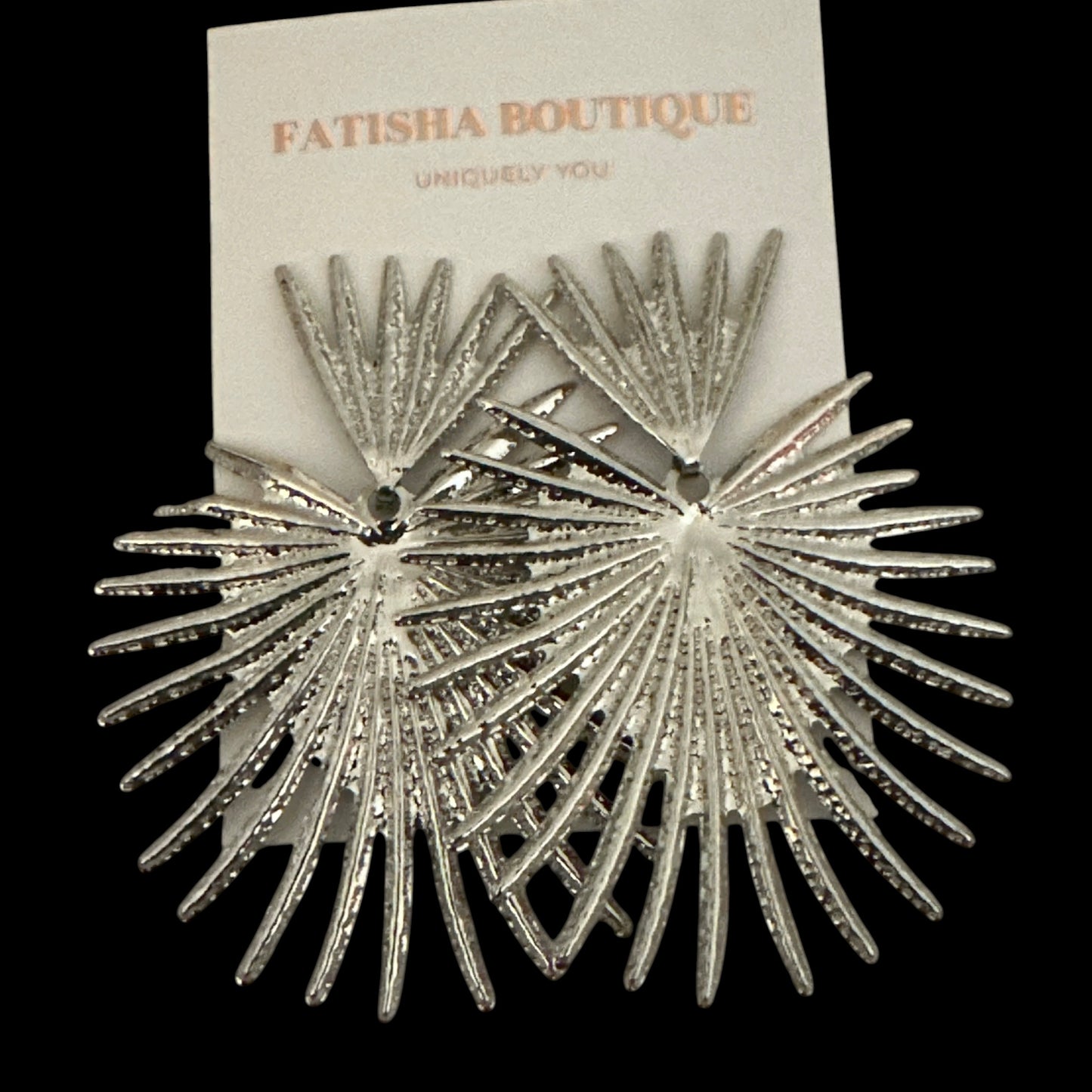 Sunburst Statement Earrings – Gold & Silver Fan Drop Earrings, Bold Lightweight Party & Wedding Jewellery - Fatisha Boutique #