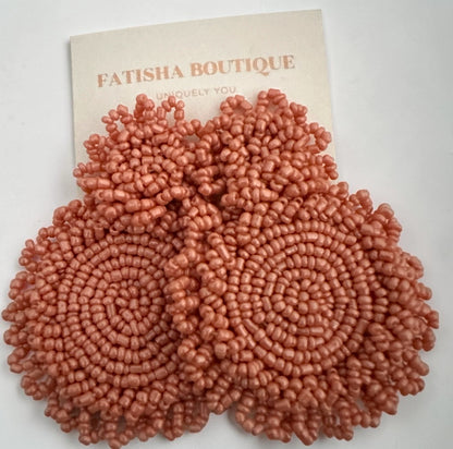 Handmade Beaded Statement Earrings – Boho Seed Bead Drops - Fatisha Boutique #