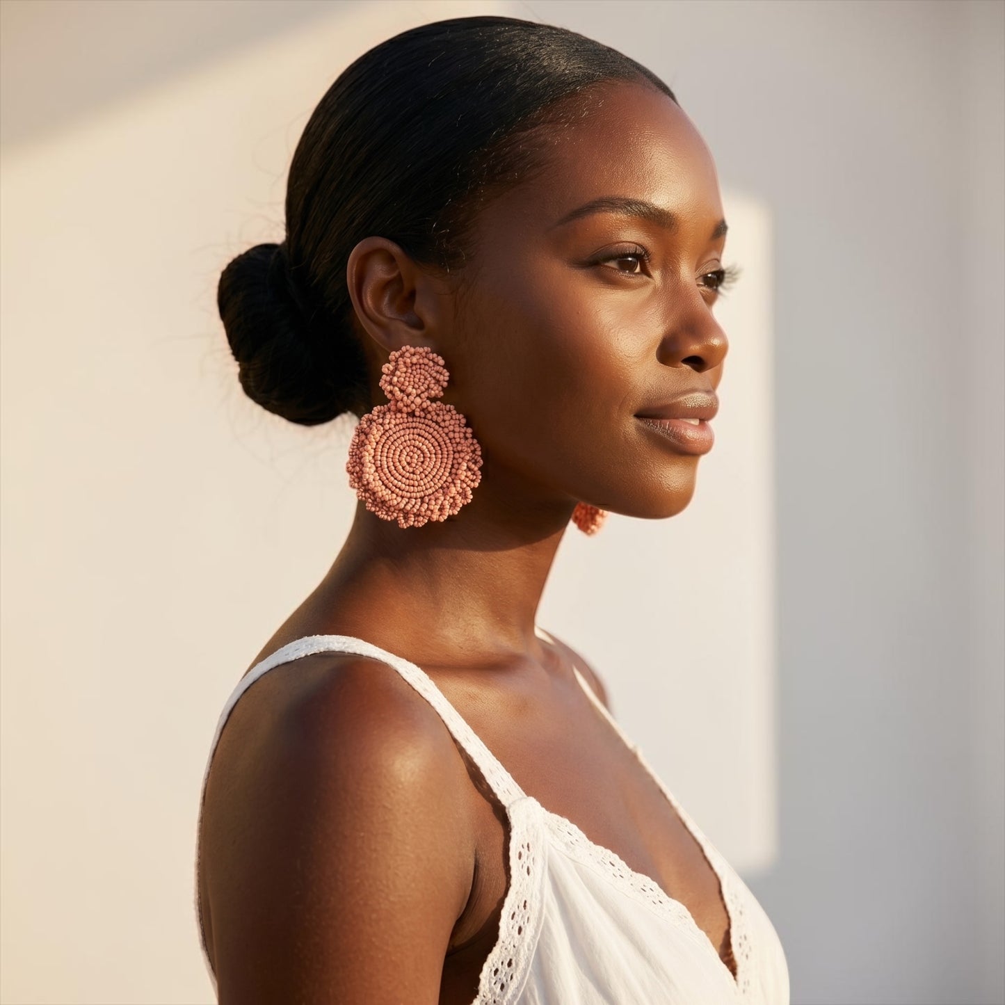 Handmade Beaded Statement Earrings – Boho Seed Bead Drops - Fatisha Boutique #