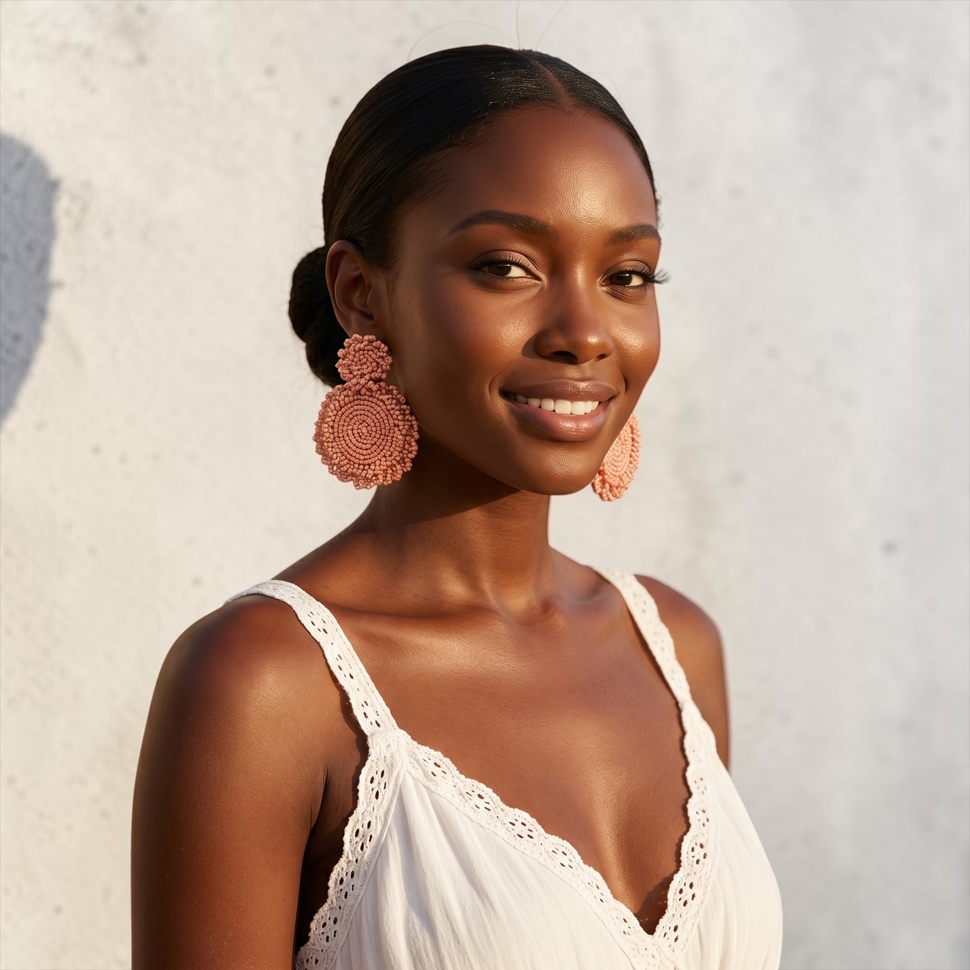Handmade Beaded Statement Earrings – Boho Seed Bead Drops - Fatisha Boutique #