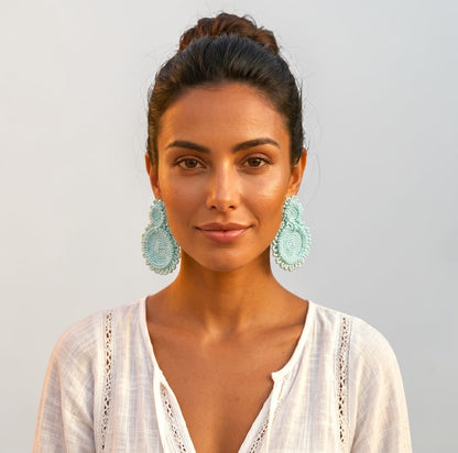 Handmade Beaded Statement Earrings – Boho Seed Bead Drops - Fatisha Boutique #