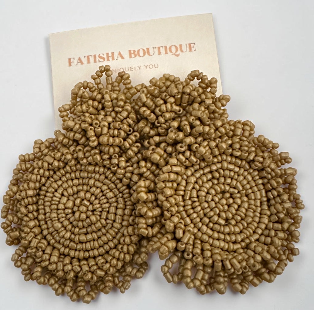 Handmade Beaded Statement Earrings – Boho Seed Bead Drops - Fatisha Boutique #