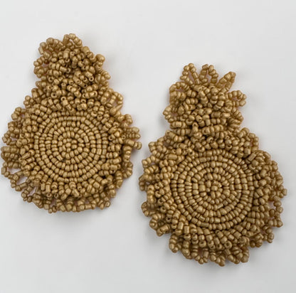 Handmade Beaded Statement Earrings – Boho Seed Bead Drops - Fatisha Boutique #