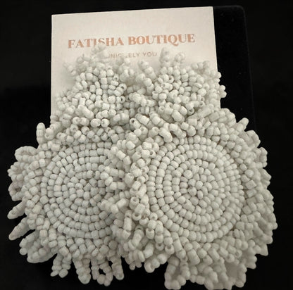 Handmade Beaded Statement Earrings – Boho Seed Bead Drops - Fatisha Boutique #