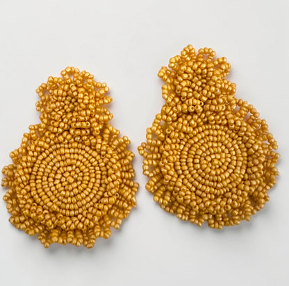 Handmade Beaded Statement Earrings – Boho Seed Bead Drops - Fatisha Boutique #