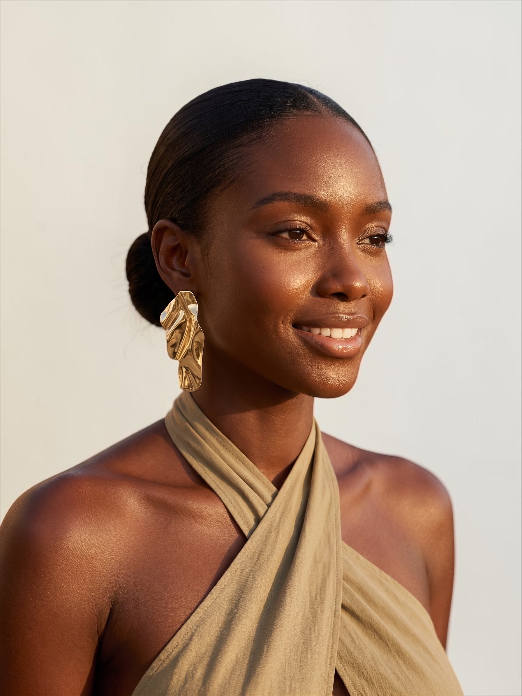 Sculptural Gold & Silver Statement Earrings – Textured Abstract Drop Design - Fatisha Boutique #