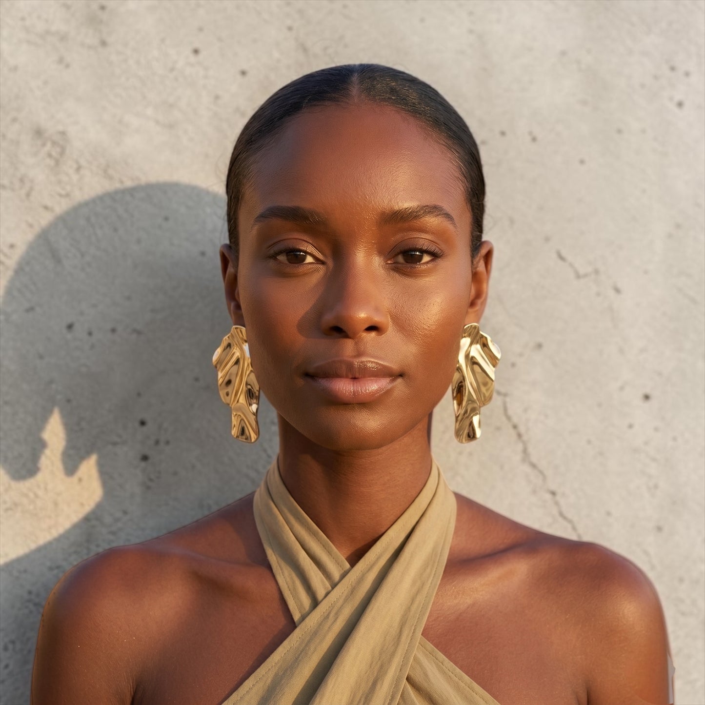 Sculptural Gold & Silver Statement Earrings – Textured Abstract Drop Design - Fatisha Boutique #