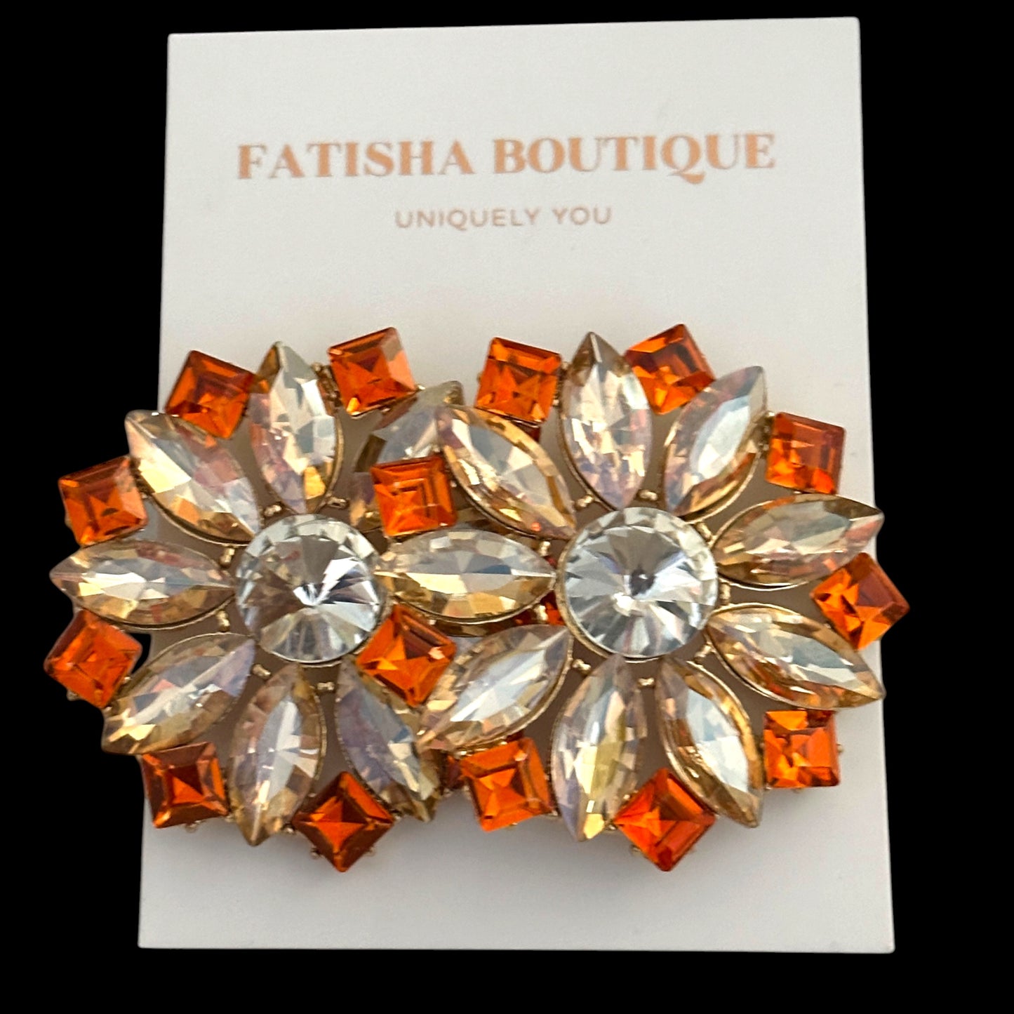 Crystal Flower Statement Stud Earrings - Fatisha Boutique # Fatisha Boutique