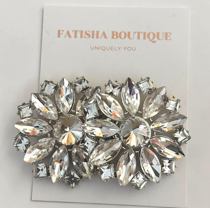 Crystal Flower Statement Stud Earrings - Fatisha Boutique #