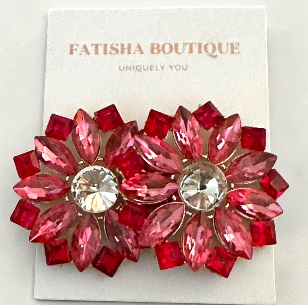 Crystal Flower Statement Stud Earrings - Fatisha Boutique # Fatisha Boutique