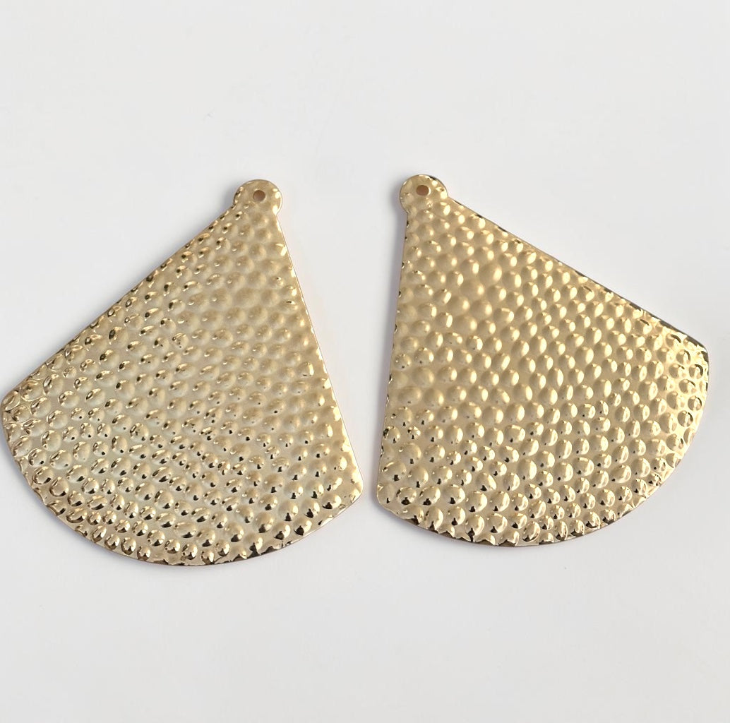Hammered Gold Fan Statement Earrings - Fatisha Boutique #