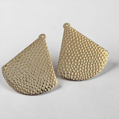 Hammered Gold Fan Statement Earrings - Fatisha Boutique #